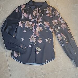 Ted Baker London Floral Black Women's Shirt size 0